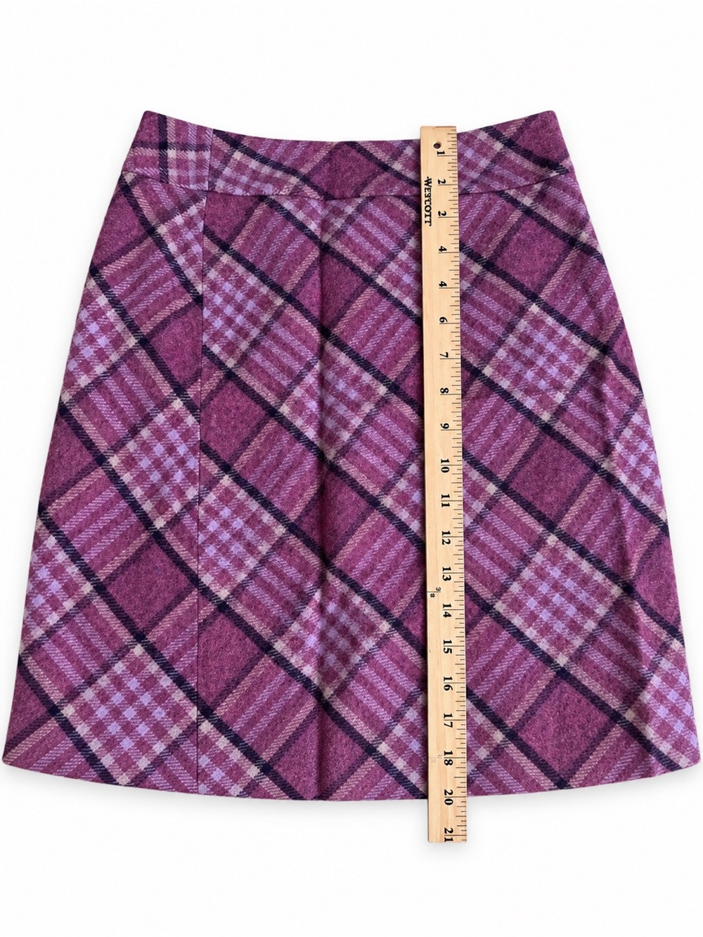 Talbots Purple Plaid A-Line Skirt - Picture 2 of 4